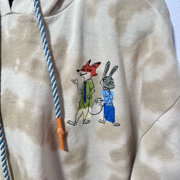 Disney Store Nick Wilde and Judy Hopps Ladies Hooded Sweatshirt Zootropolis M - Picture 6 of 9